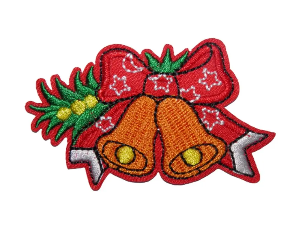 [P1424] Écusson brodé thermocollant Cloches de Noël.webp