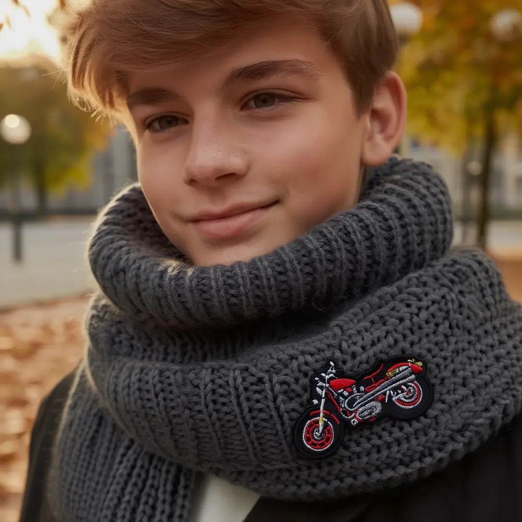 Patch moto rouge  Echarpe.webp