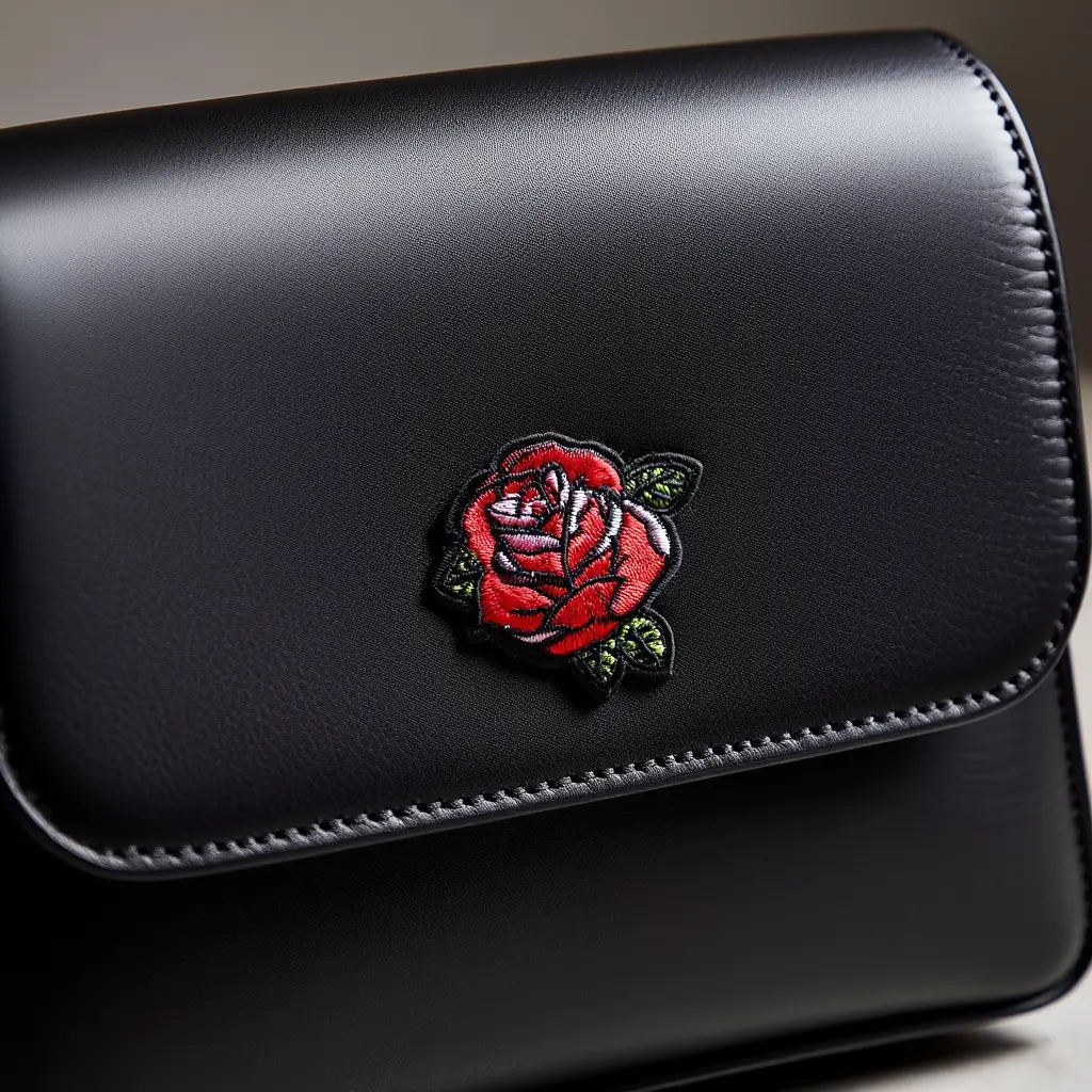 Patch petite rose sac en cuir.webp