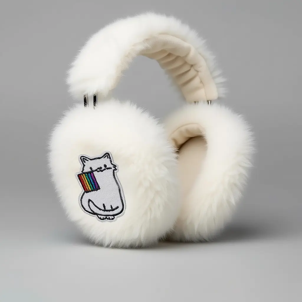 Patch chat blanc gay pride cache oreilles.webp