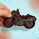 Écusson brodé thermocollant Moto rouge