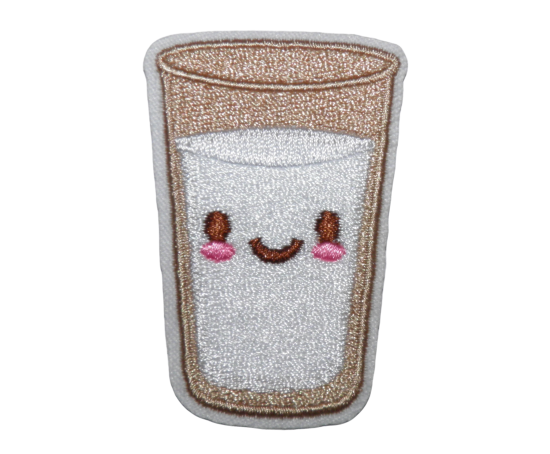 [P1081] Écusson brodé thermocollant Verre de Lait