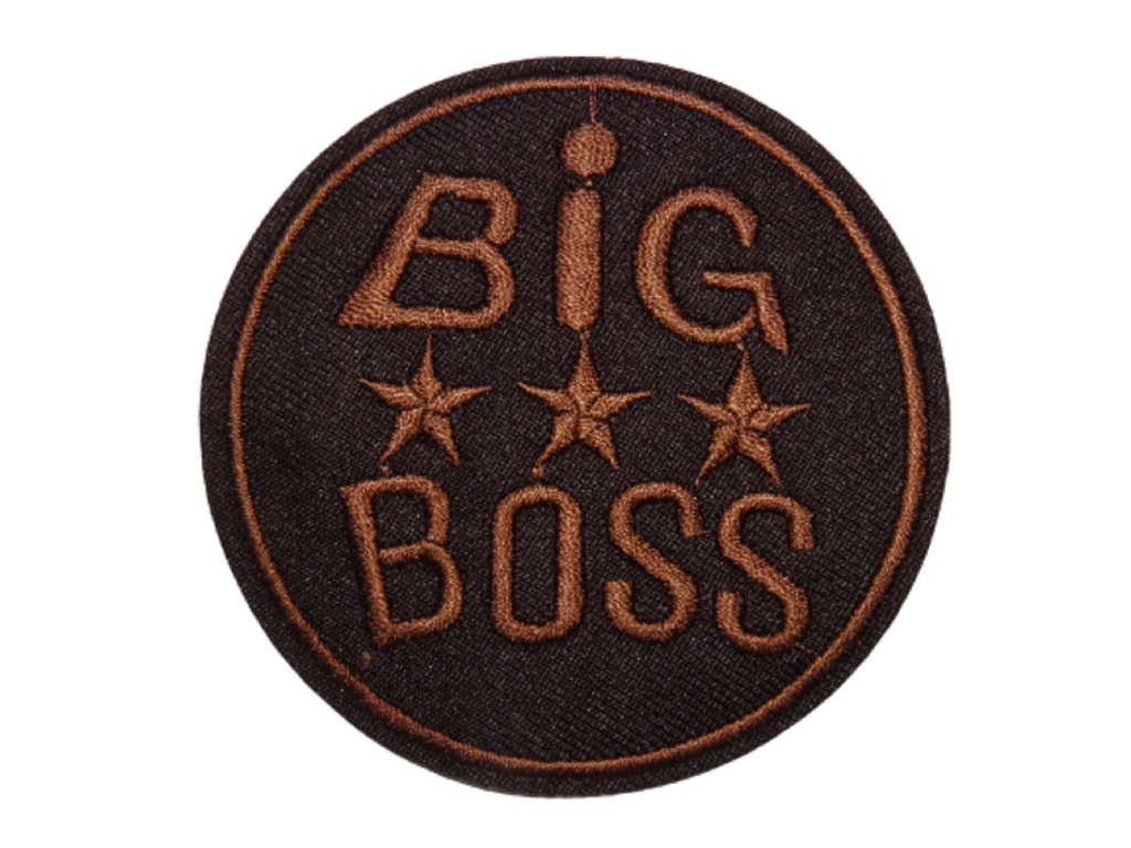 Écusson brodé thermocollant BIG BOSS marron