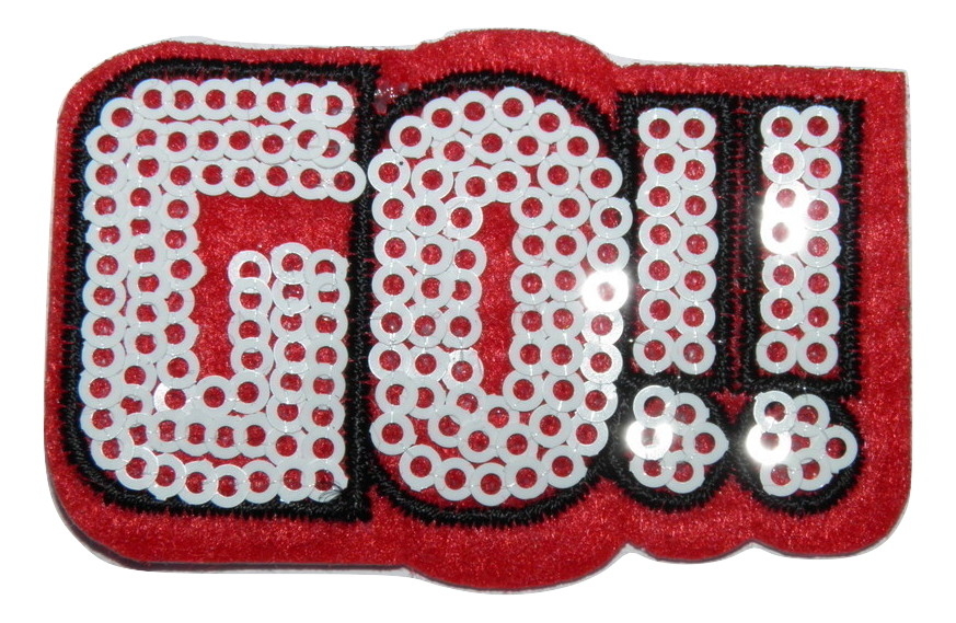 Écusson thermocollant à sequins GO!!