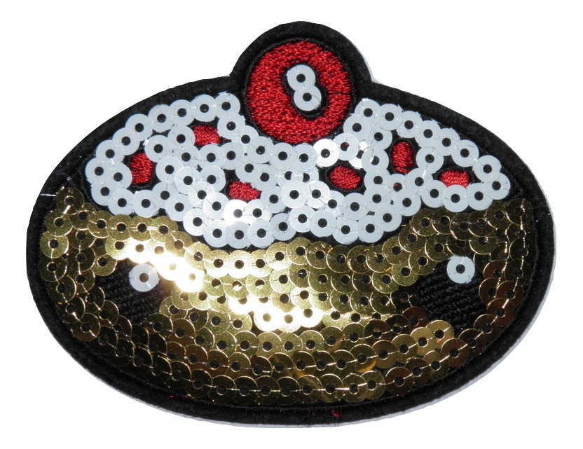 Écusson thermocollant à sequins Patisserie