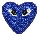 Écusson brodé thermocollant Cœur Bleu Marine