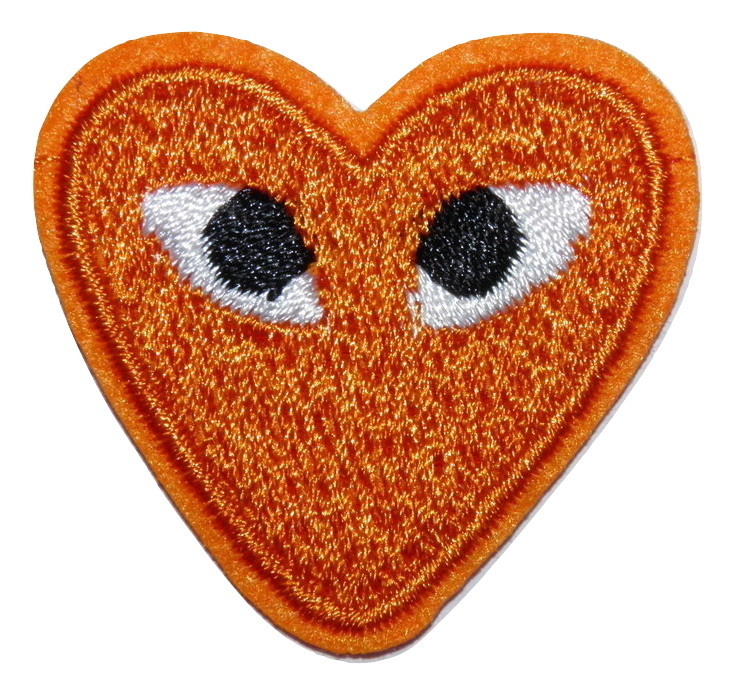 Écusson brodé thermocollant Cœur Orange