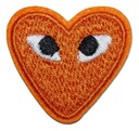 Écusson brodé thermocollant Cœur Orange