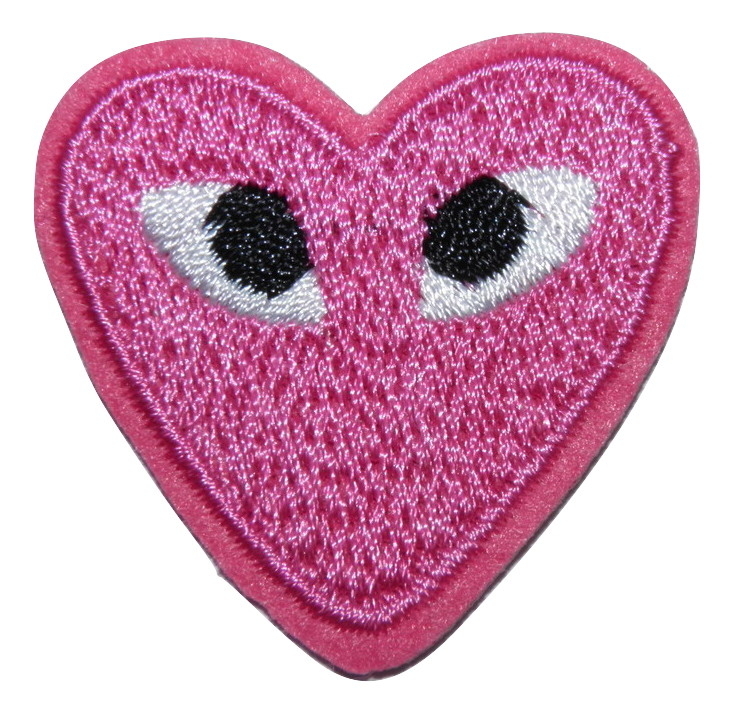 Écusson brodé thermocollant Cœur Rose foncé