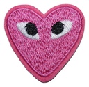 Écusson brodé thermocollant Cœur Rose foncé