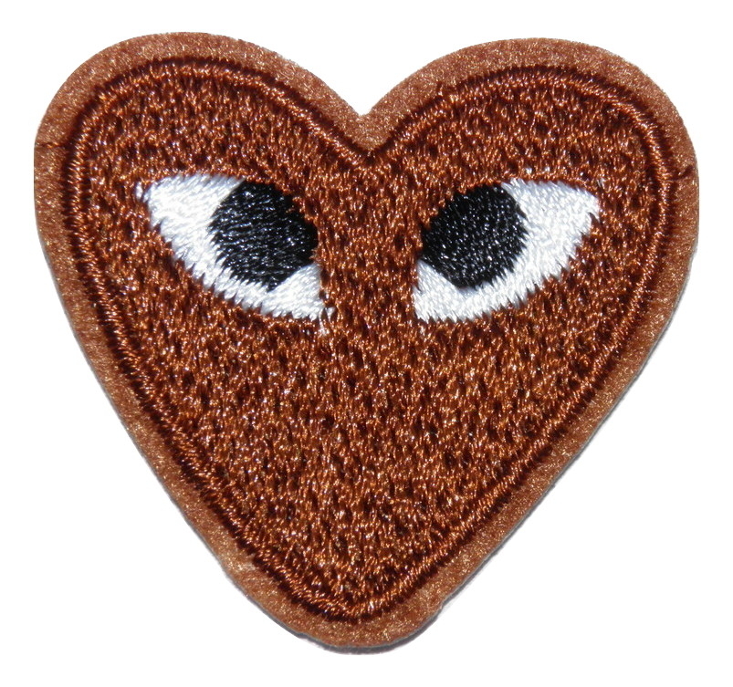 Écusson brodé thermocollant Cœur Marron