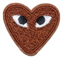 Écusson brodé thermocollant Cœur Marron
