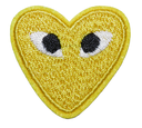 Écusson brodé thermocollant Cœur Jaune