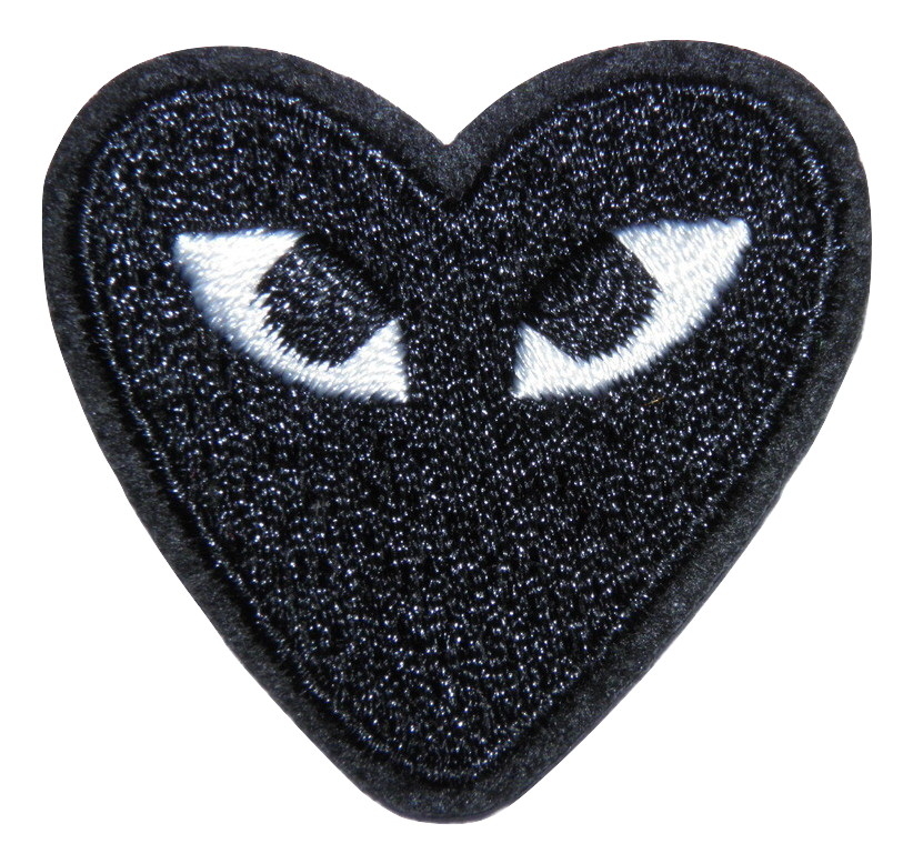 Écusson brodé thermocollant Cœur Noir