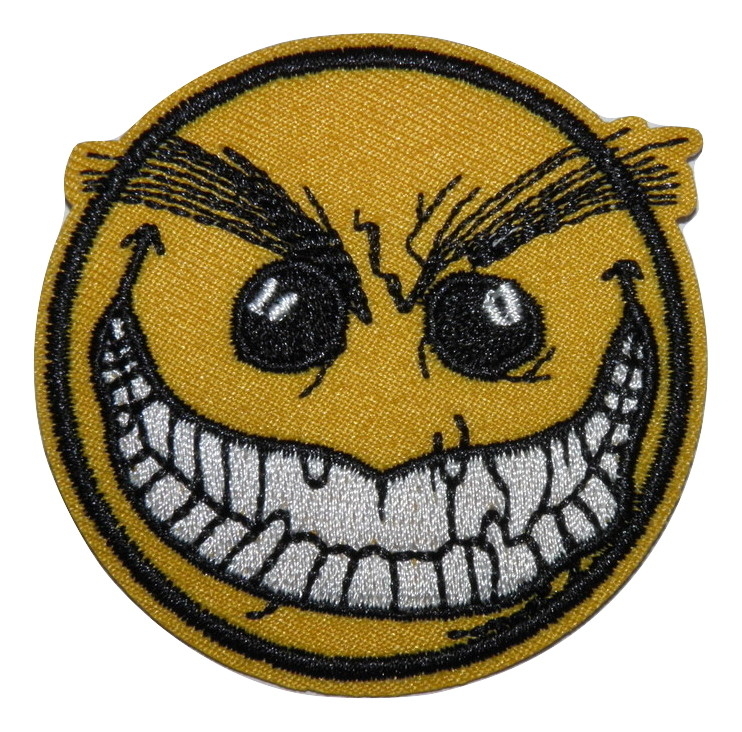 Écusson brodé thermocollant Smiley effrayant