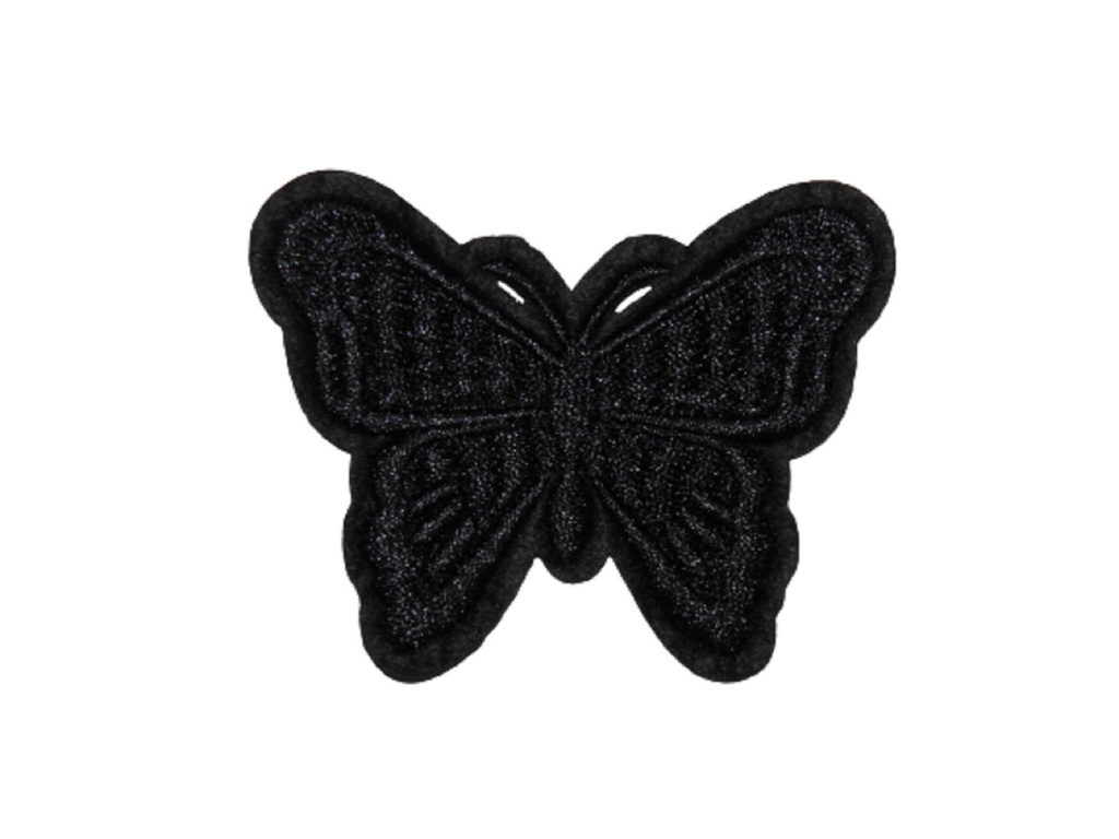 Écusson brodé thermocollant Papillon noir