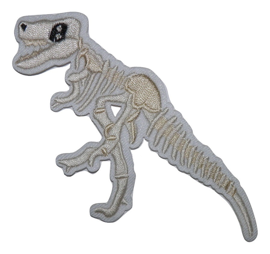 [P1209] Écusson brodé thermocollant Squelette de dinosaure