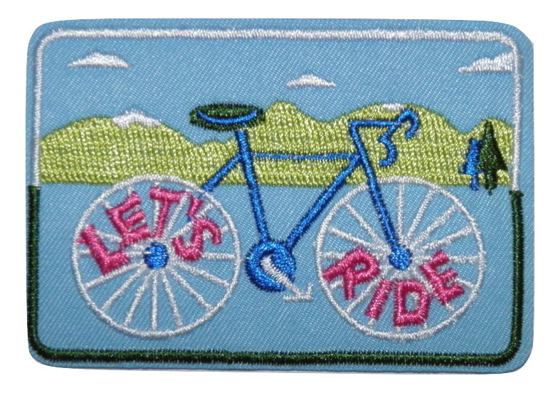 Écusson brodé thermocollant Vélo Let's Ride