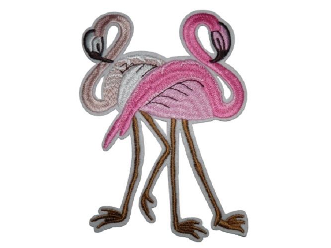Écusson brodé thermocollant Flamants Roses
