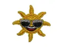 Écusson brodé thermocollant Soleil à lunettes