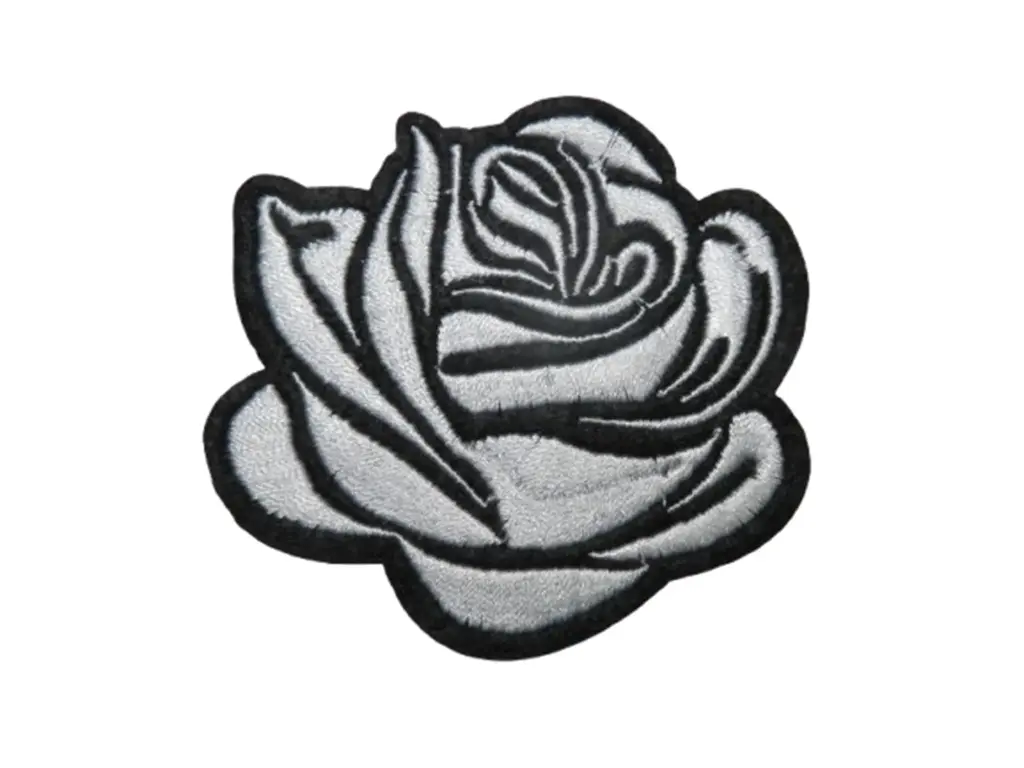 Écusson brodé thermocollant Rose blanche