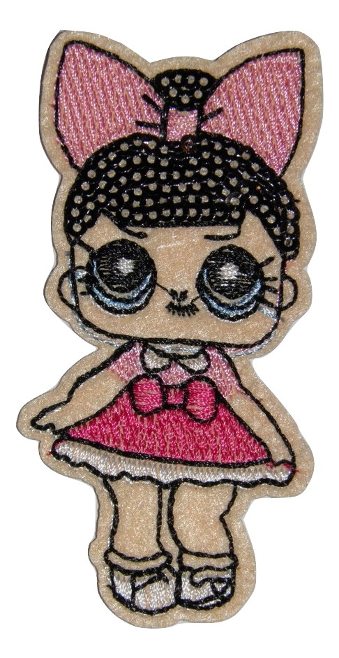 Écusson brodé thermocollant à sequins Poupée brune