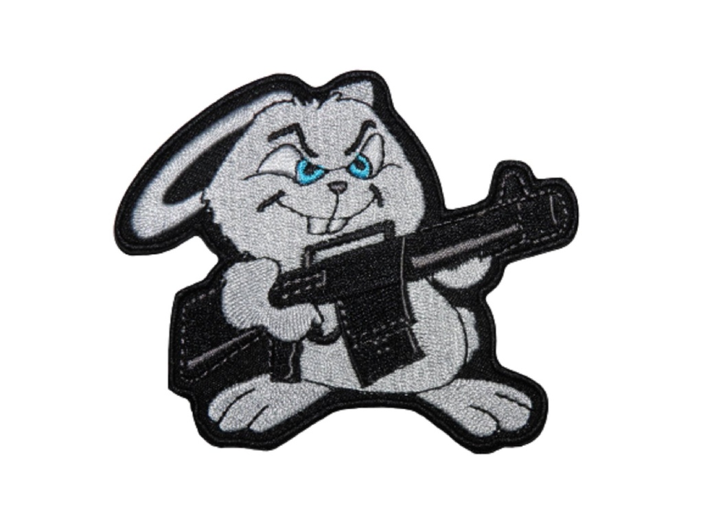 [P1322] Écusson brodé thermocollant Lapin Chasseur