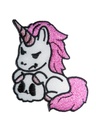 Écusson brodé thermocollant Licorne Rose Tête de mort