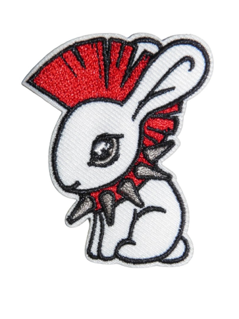 [P1349] Écusson brodé thermocollant Lapin punk
