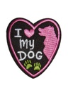 Écusson brodé thermocollant Cœur J'aime mon Chien