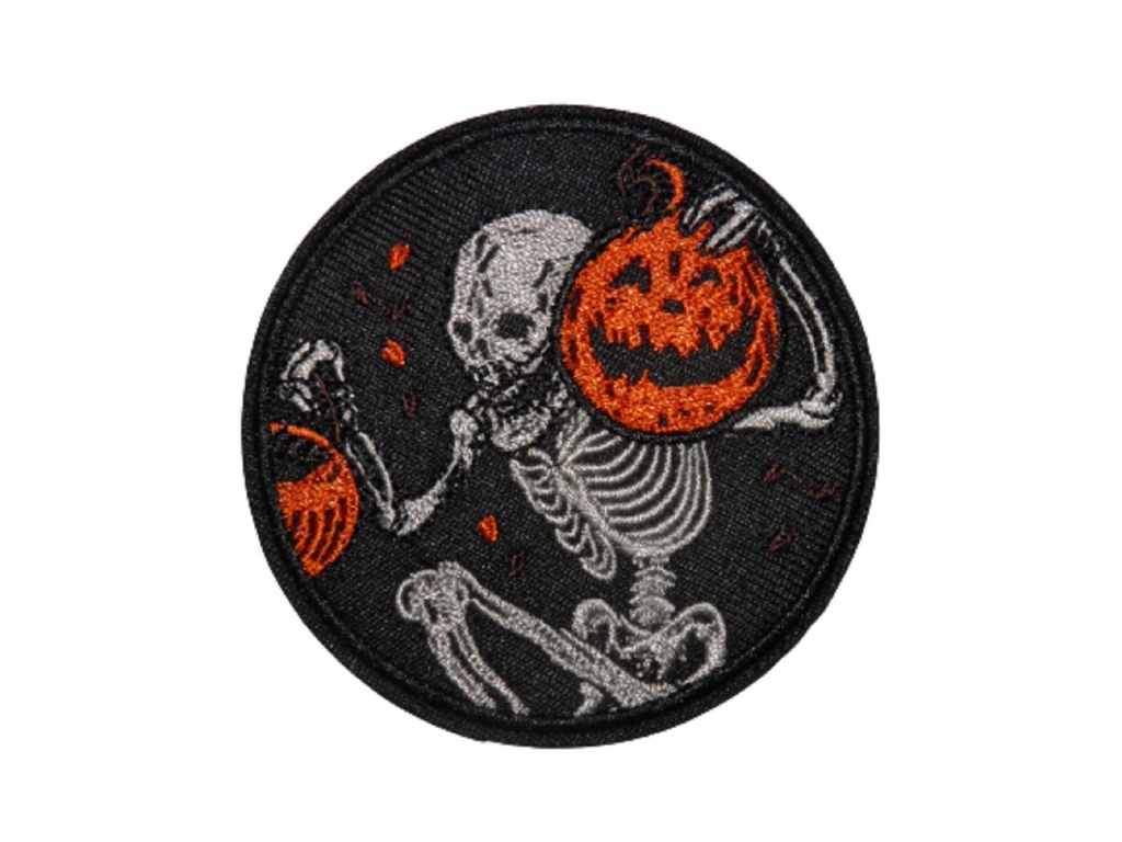 Écusson brodé thermocollant Halloween Squelette Citrouilles