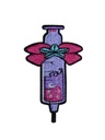 Écusson brodé thermocollant piqûre violette
