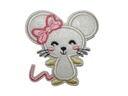 Écusson brodé thermocollant Petite souris blanche