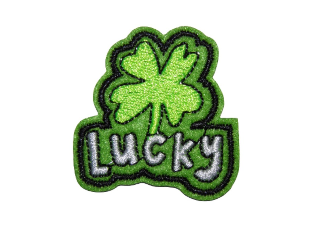 Écusson brodé thermocollant Lucky Trèfle à 4 feuilles