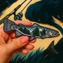 Écusson brodé thermocollant Poisson saumon montagne
