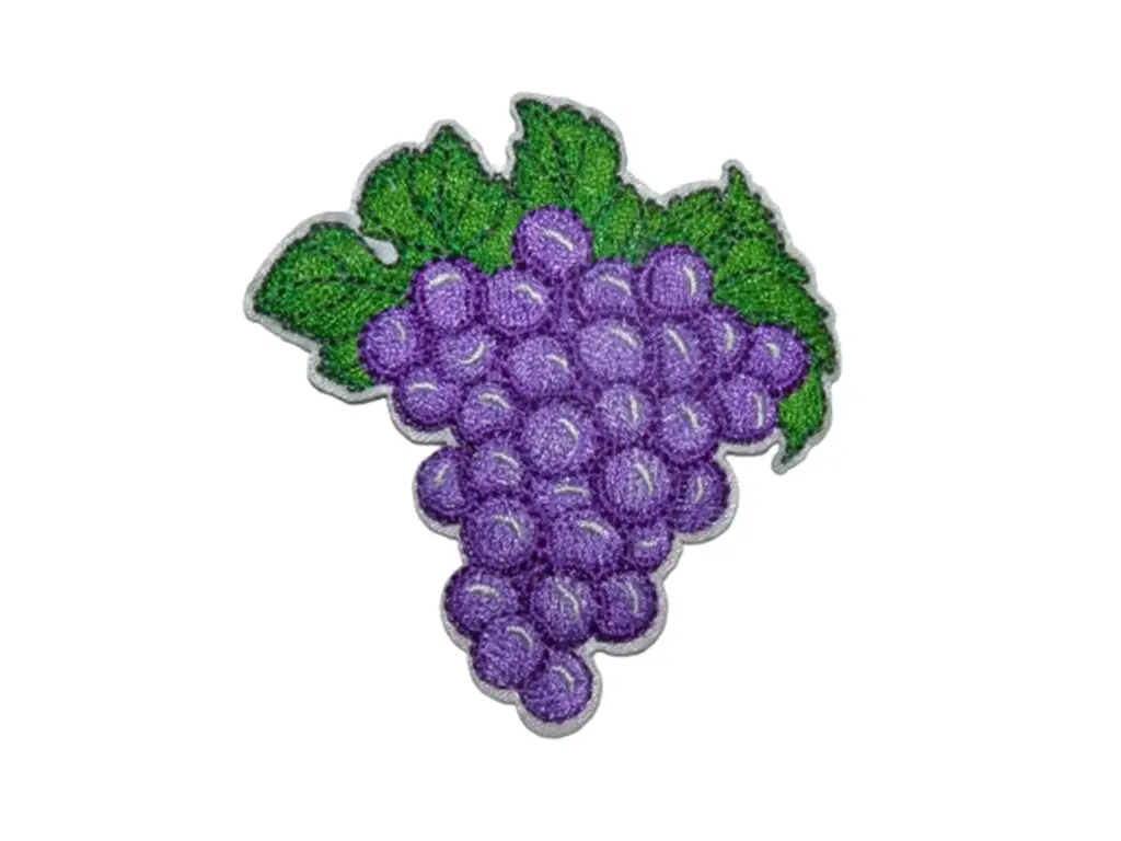 Écusson brodé thermocollant Grappe de raisins Violet