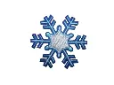 Écusson brodé thermocollant Gros flocon de neige givré bleu