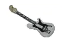Écusson brodé thermocollant Guitare électrique blanche