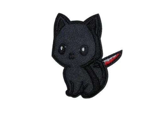 Écusson brodé thermocollant Chassassin Chat Noir
