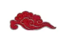 Écusson brodé thermocollant Nuage rouge  intense