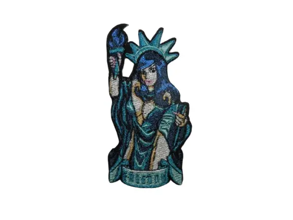 Écusson brodé thermocollant Statue de la Liberté Rock bleu
