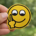Patch Thermocollant Smiley "Rebelle" F*** – Renfort Textile Décoratif 5,2cm
