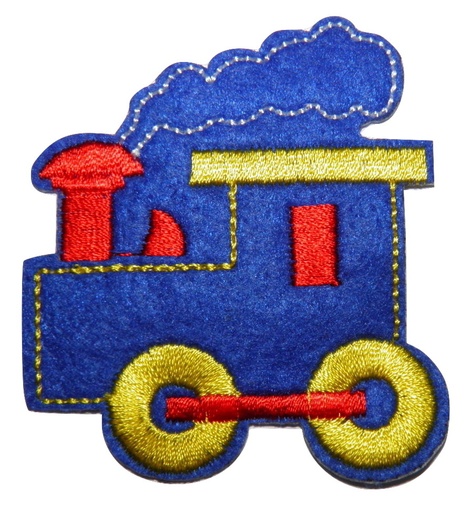 [P1026] Écusson brodé thermocollant Locomotive bleue
