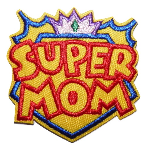 [P1057] Écusson brodé thermocollant Super Maman