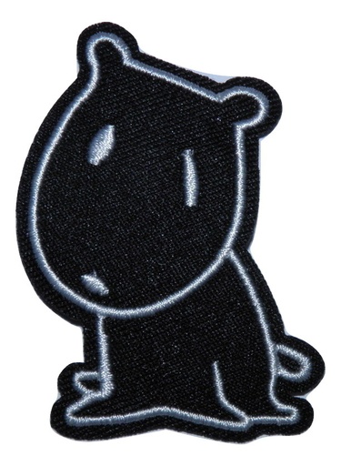[P1065] Écusson brodé thermocollant Chien noir
