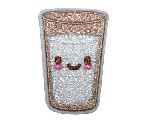 [P1081] Écusson brodé thermocollant Verre de Lait