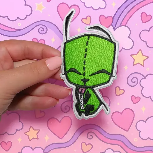 [P1102] Écusson brodé thermocollant Créature Verte Esprit Cartoon