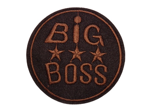 [P1105] Écusson brodé thermocollant BIG BOSS marron