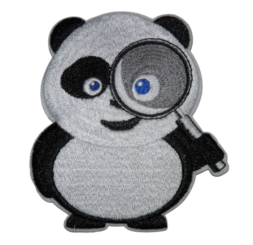 [P1115] Écusson brodé thermocollant Panda détective