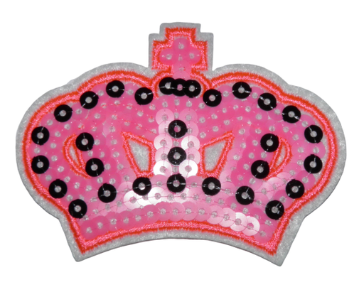 [P3002] Écusson thermocollant à sequins Couronne Royale